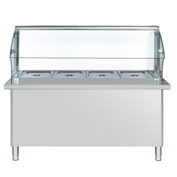 Stainless Steel Electric Bain Marie Glass Cabinet for Buffet and Fast Food Restaurants