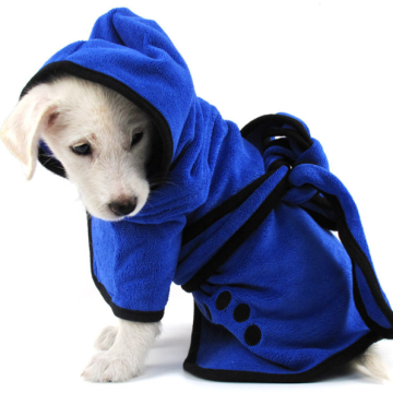 Bathrobe Anjing Penyerap Microfiber Biru Biru