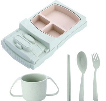 Natural Wheat Straw Divided Toddler Dinnerware
