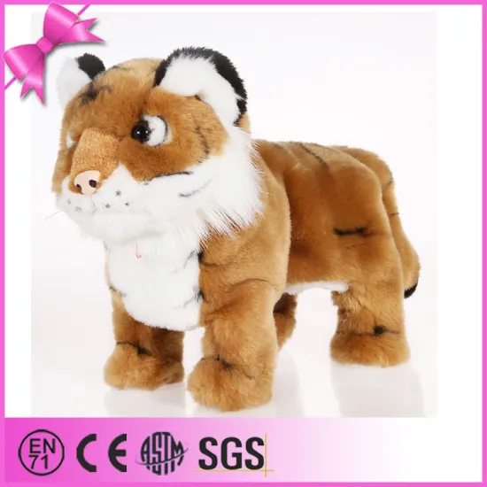 2014 import china plush cute standing tiger 100% PP cotton