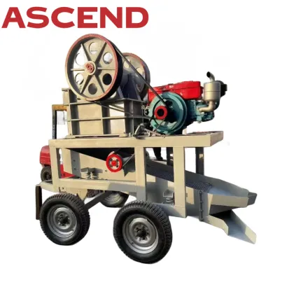 Portable Mobile Jaw Crusher Station 10tph Capacity Ascend Jaw Crusher with Wheels