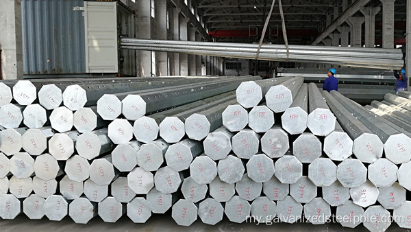 35ft Hot Dip Galvanized ဖြန့်ဖြူးသံမဏိတိုင်