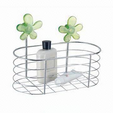 Wall-mounted Bath Caddy with Chrome Plated Finish, Measures 19 x 13.5 x 25.5cm