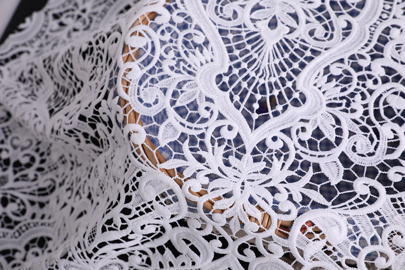Off White Yarn Guipure Fabric