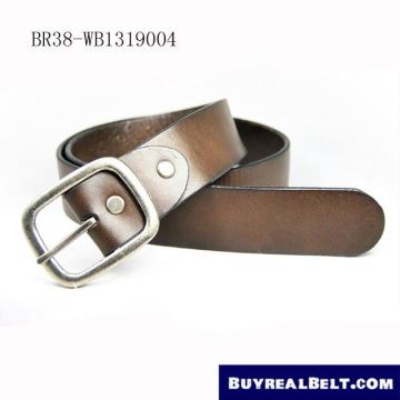 Top grain leather belt