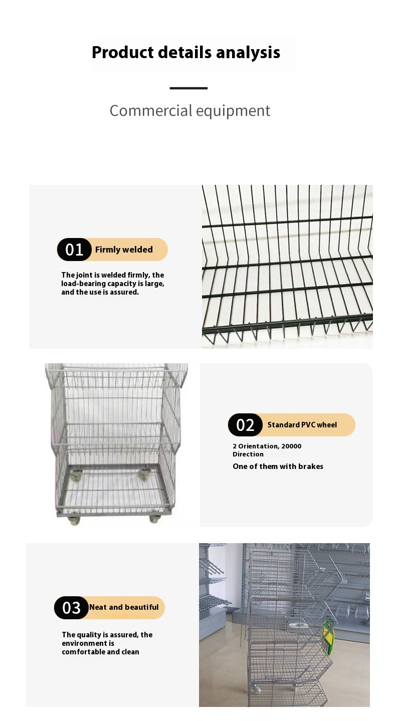 Heavy Duty Steel Folding Cage Detachable Supermarket Bread Storage Cage Home and Warehouse Use in Stock for Wholesale
