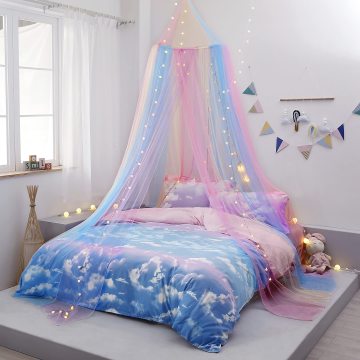 Customizable Glowing Bedding Set: Luminous Light Tent with Foldable Mosquito Net for Beds