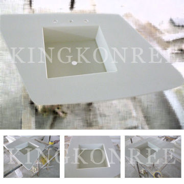 Customers' Design High Quality Pure White Quartz Stone Countertop Solid Surface Worktop