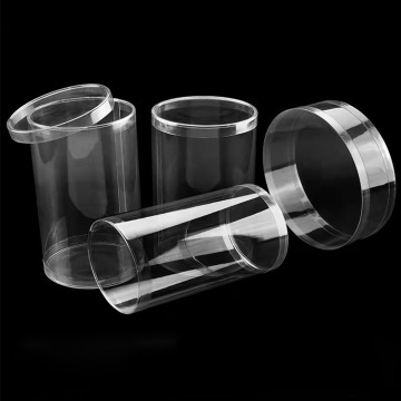 Custom Transparent ပလတ်စတစ် Clear Cylinder Tube ထုပ်ပိုးသေတ္တာ