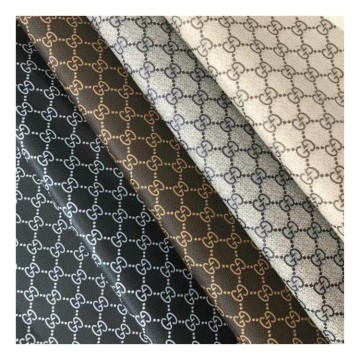 Tela de tapicería de cuero con estampado de PVC sintético de imitación