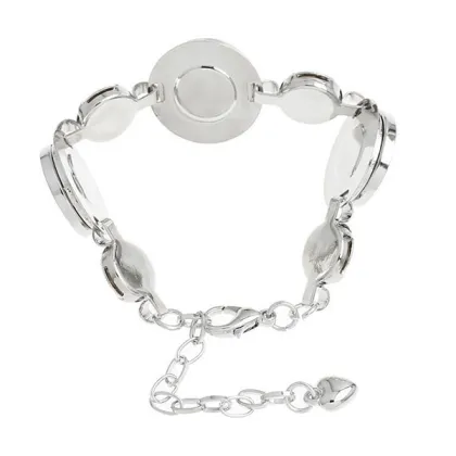 Silver Color Chain Bracelet Noosa Button Crystal Bracelet