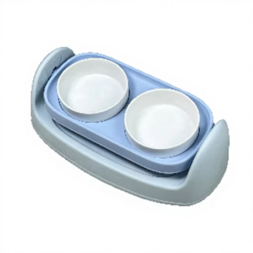 2 in 1 PP Plastic Pet Feeder Adjustable Multi Angle Wet Dry Cat Dog Bowls with Storage for Indoor Outdoor Travel