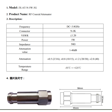 50W RF Coaxial Dämpfungsmittel (DC-3G)