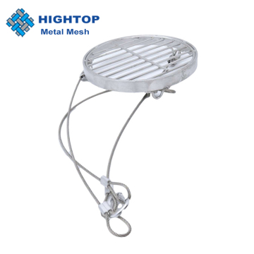 80 cm Food-Grade Swing Grate: Stainless Steel Camping Swivel Grill for Tripod with Rope and Chain