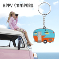 Camper Keychain Happy RV Camper Keyring RV Keychain Couples Keychain Set Camping Gifts