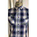 Men's Short Sleeve Button Down Collar Stripe Shirt