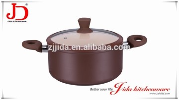 Forged aluminum stew pot with silicon rim lid and induction bottom