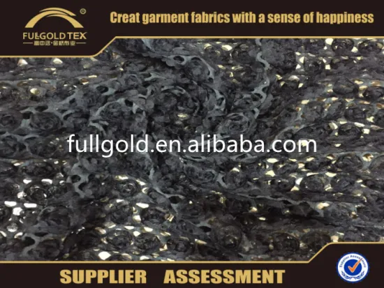 100%Polyester Latest Embroidery Design Suits With Black Netting Fabric For Women's Clothing Fabric