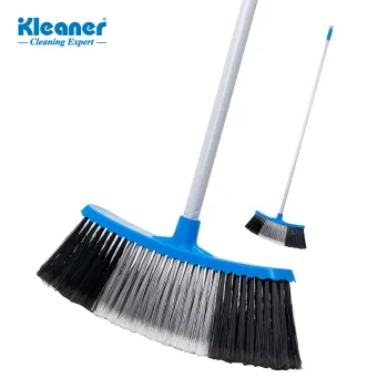 Kleaner Long-Handled Floor Broom and Stainless Steel Dustpan Set