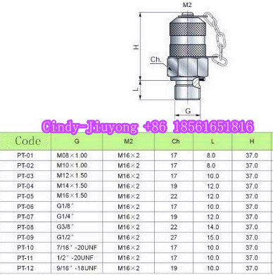 Hydraulic Fitting Test Point (PT)