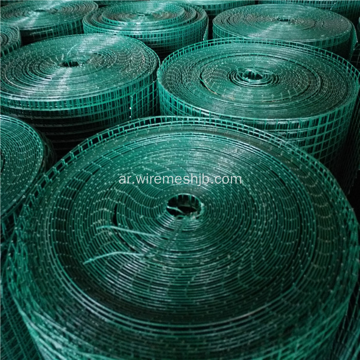 PVC الأخضر المغلفة ملحومة شبكة أسلاك لفة