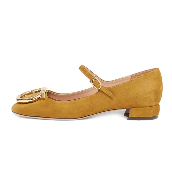 Women's Faux Fur Mary Jane Flat Shoes