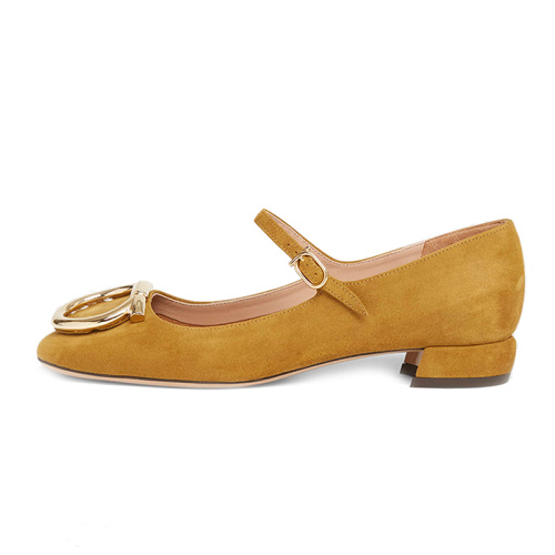 Women's Faux Fur Mary Jane Flat Shoes