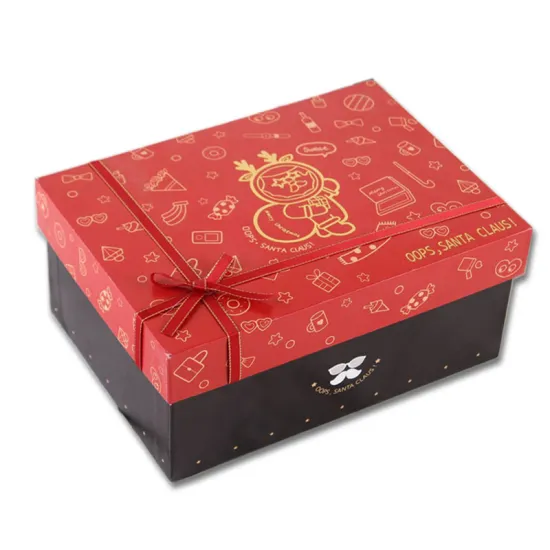 Hard Paperboard Box Christmas Gift Box With Ribbon