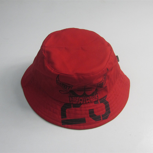Women Red Print Bucket Hat