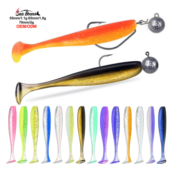 100pcs Soft Fishing Lures 5.5cm 6.3cm 7cm Paddle Tail Swimbait with Free Portable Box