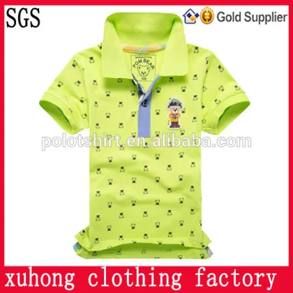 Cotton printing children polo shirt school wear