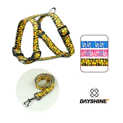 Adjustable PU Leather Buckle Nylon Dog Collar