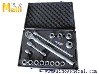 3/4\" (19-50mm)16pcs  in aluminum case tool for repairing car