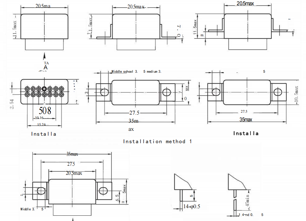 Releu JRC-071M 4DPDT pentru aplicații PCB pentru drone și avioane