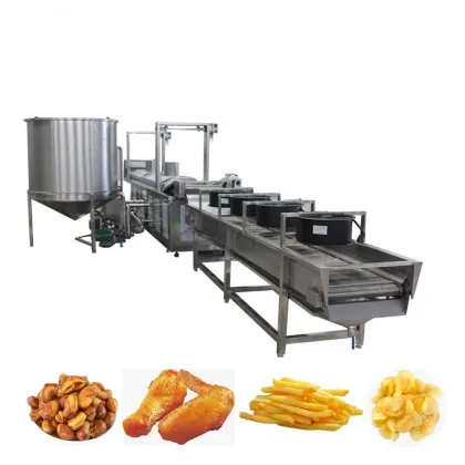 Automatic Belt Type Continuous Nuts Peanuts Frying Machine