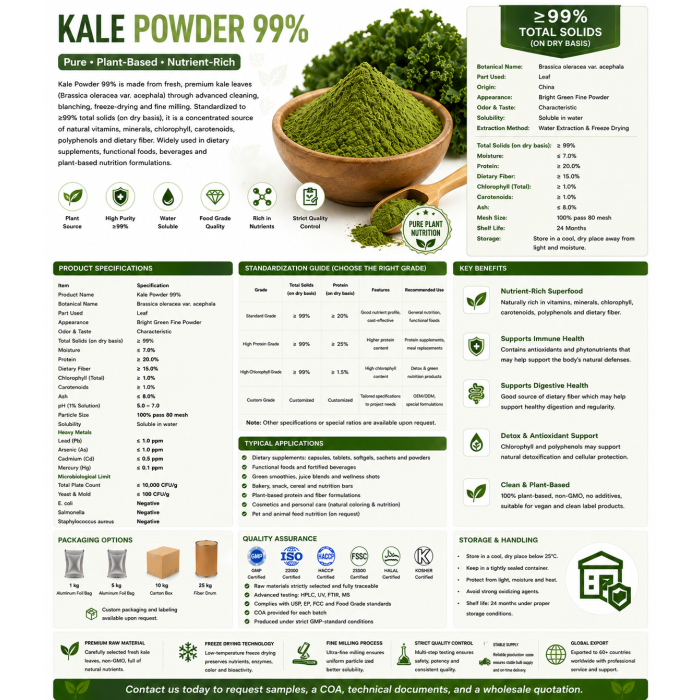 Freeze Dried Kale Powder Bulk