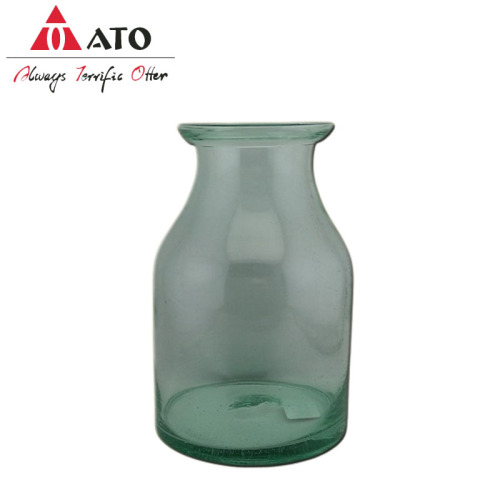 ATO Green flang mouth vase with bubble