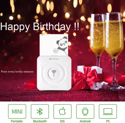 PeriPage Mini Portable Thermal Printer Pocket Photo Thermal Printer 58mm Printing Wireless Bluetooth Android IOS Printers
