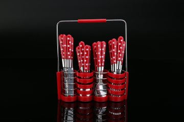 24PCS High Quality Different Design Stainless Steel Cutlery Set with Plastic Handle