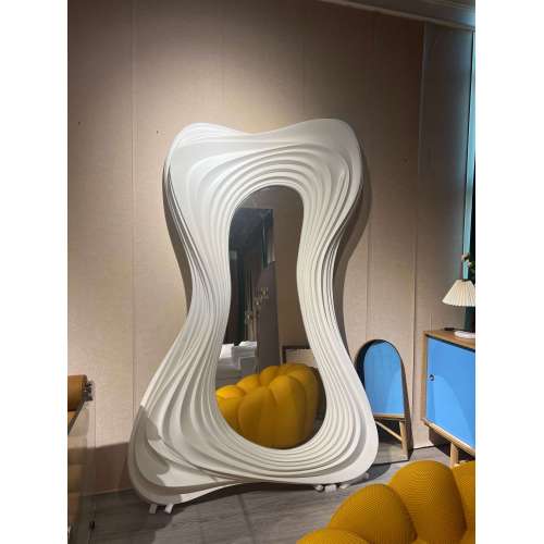 Modern White Pure Plaster Lager Floor Length Mirror
