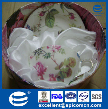 gold rim flower decal bone china 200cc cup and saucer gift promotion sale
