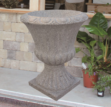 garden stone flowerpot