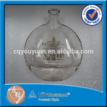 Super Flint Wide Mouth Glass Liquor Bottle Round Glass Bottles 70CL Corks