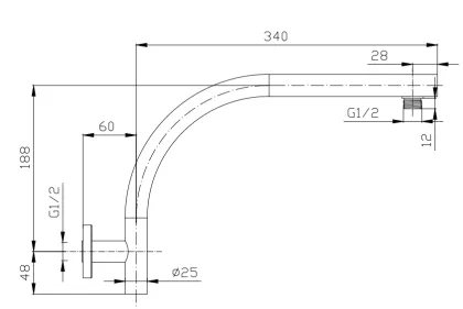 Ancient Bronze Brass Shower Arm