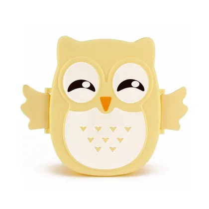 Children Lunch Box , Cute Cartoon Owl Student plastic Lunch Box Container