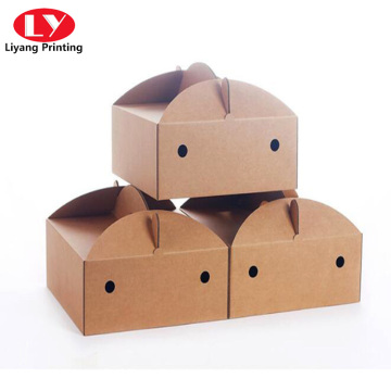 Handmade corrugated paper cake packaging handing box