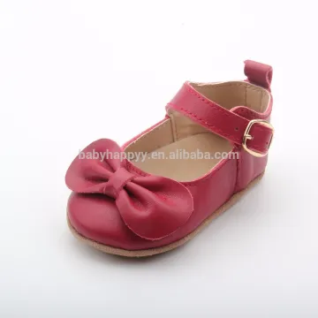 American Baby Soft Sole Bow Leather Baby Girls Style Shoes