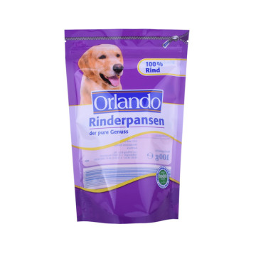 Printed plastic bag with clear window for dog food