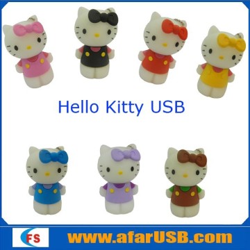 Factory PVC USB hello kitty shape usb flash drive with custom logo and high quality