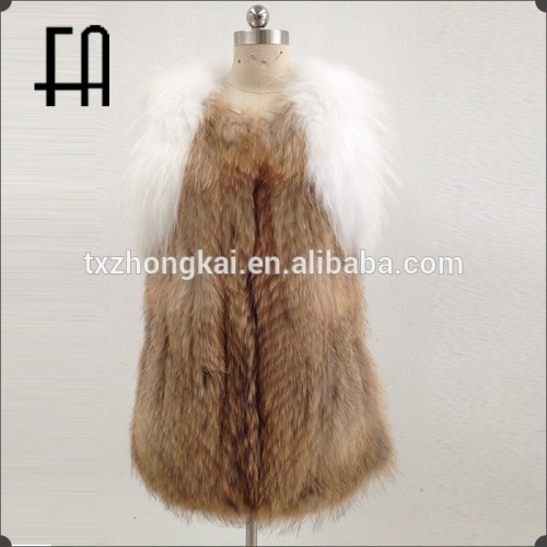 Factory directly wholesale price raccoon fur gilet